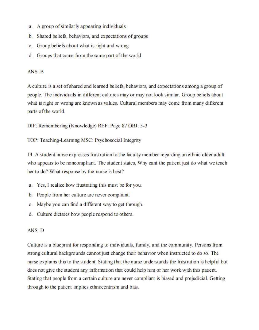 Test Bank Gerontological Nursing 10th Edition by Charlotte Eliopoulos