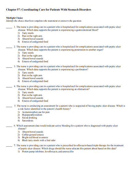 Test Bank Davis Advantage for Medical-Surgical Nursing: Making Connections to Practice 3rd Edition