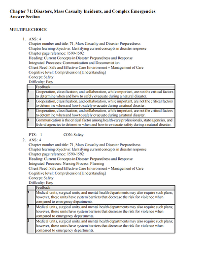 Test Bank Davis Advantage for Medical-Surgical Nursing: Making Connections to Practice 3rd Edition