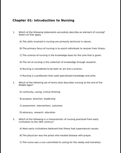 Test Bank Fundamentals of Nursing 10th Edition by Taylor